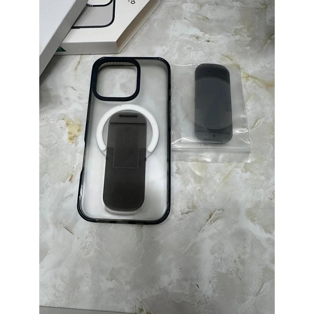 HAOBROBO Magnetic Case with Stand for‎ iPhone 14 Pro Max Clear Black